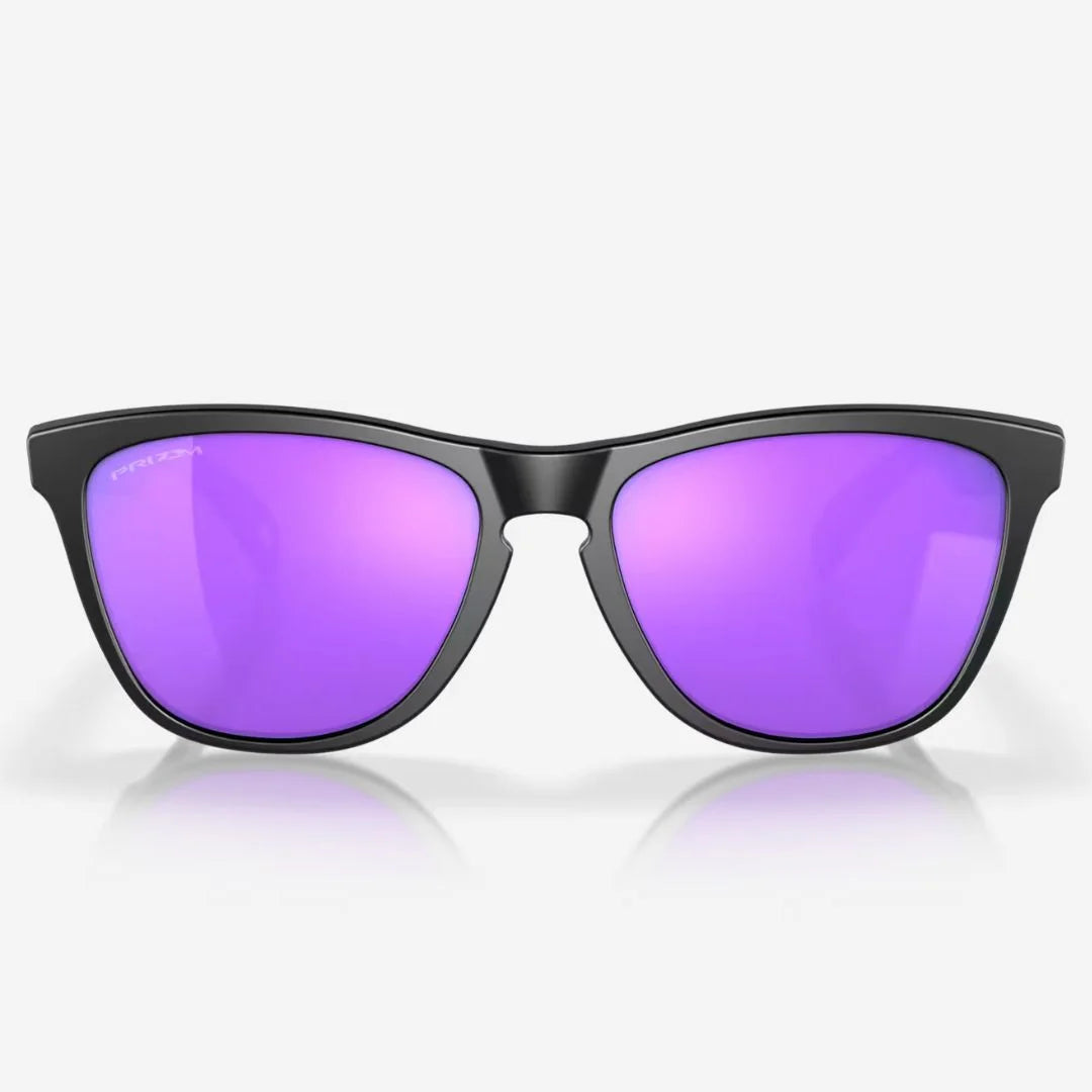 OAKLEY Frogskins™ Sunglasses - Prizm Violet Lenses, Matte Black Frame on triQUIP Sports