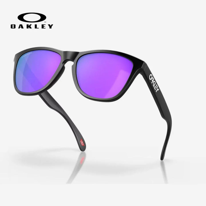 OAKLEY Frogskins™ Sunglasses - Prizm Violet Lenses, Matte Black Frame on triQUIP Sports