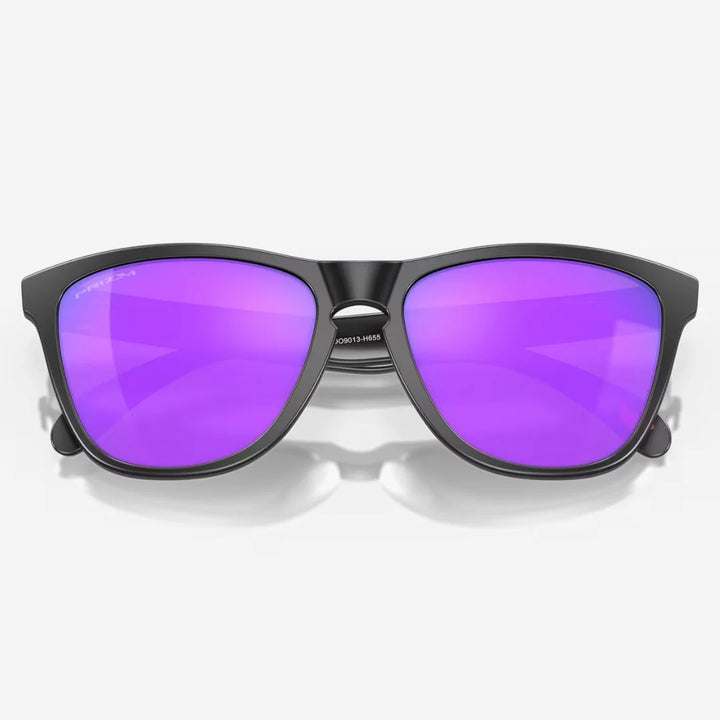 OAKLEY Frogskins™ Sunglasses - Prizm Violet Lenses, Matte Black Frame on triQUIP Sports