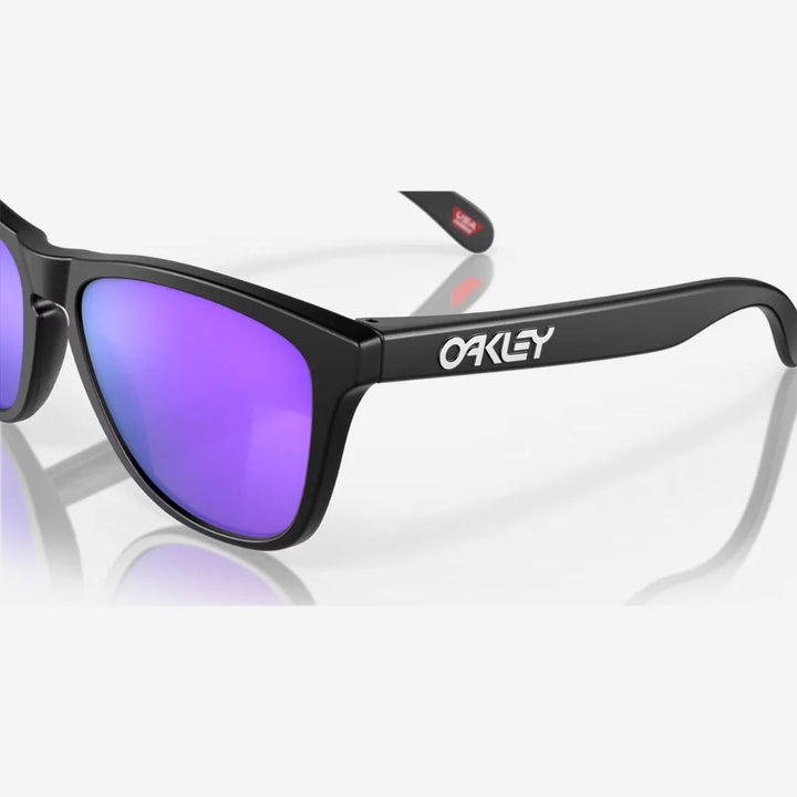 OAKLEY Frogskins™ Sunglasses - Prizm Violet Lenses, Matte Black Frame on triQUIP Sports