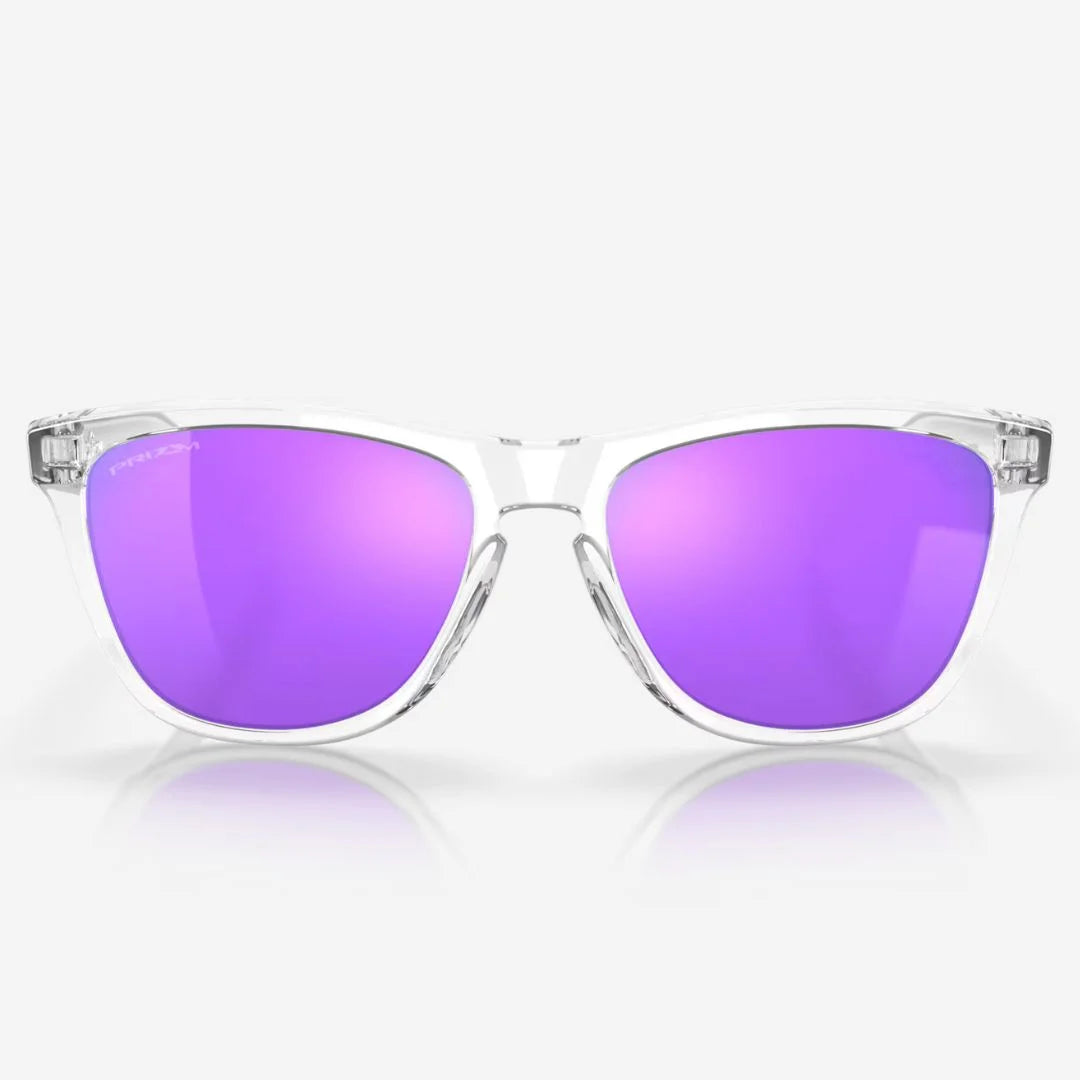 OAKLEY Frogskins™ Sunglasses - Prizm Violet Lenses, Polished Clear Frame on triQUIP Sports