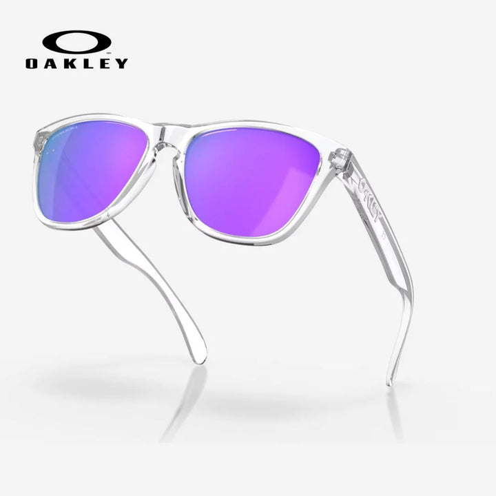 OAKLEY Frogskins™ Sunglasses - Prizm Violet Lenses, Polished Clear Frame on triQUIP Sports