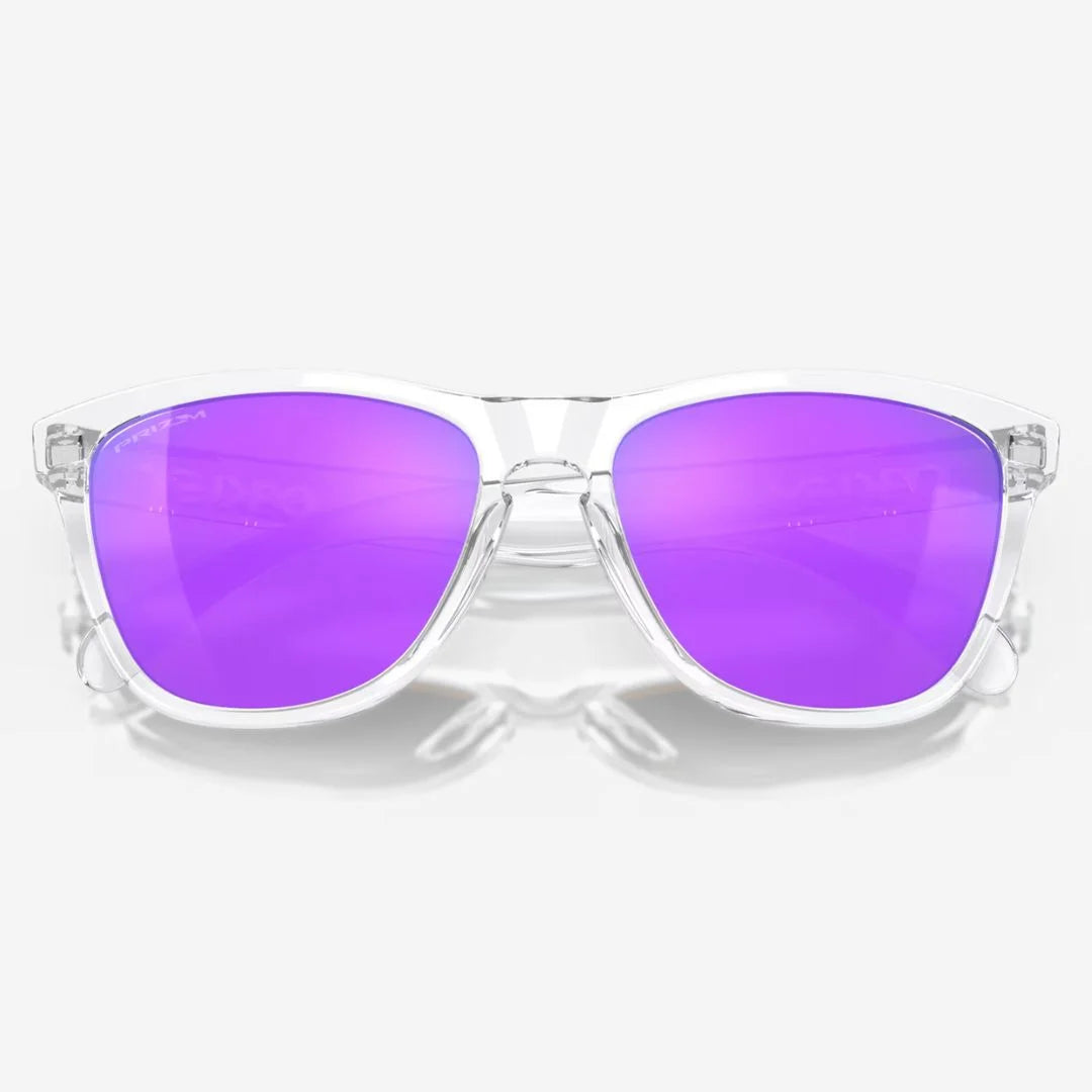 OAKLEY Frogskins™ Sunglasses - Prizm Violet Lenses, Polished Clear Frame on triQUIP Sports