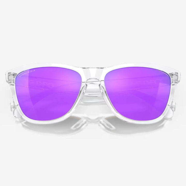OAKLEY Frogskins™ Sunglasses - Prizm Violet Lenses, Polished Clear Frame on triQUIP Sports