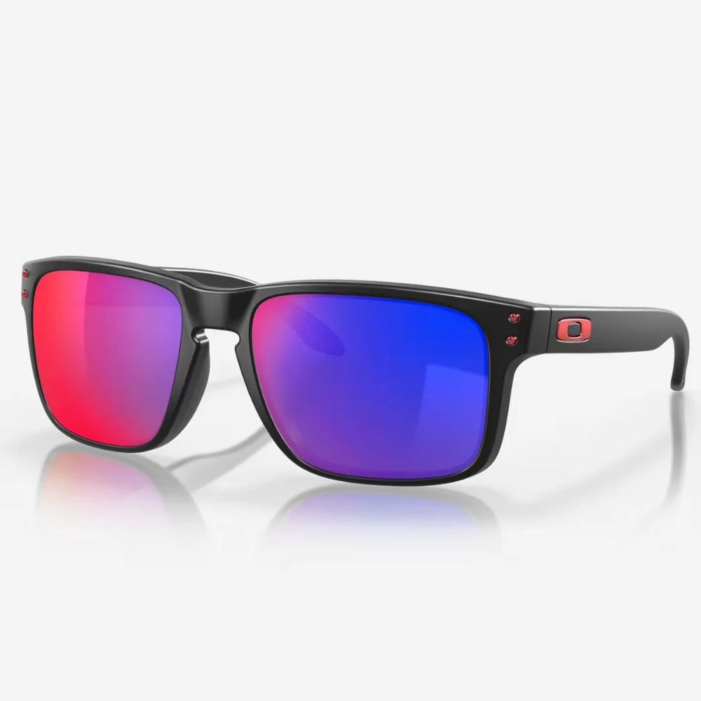 OAKLEY Holbrook™ Sunglasses - Red Iridium Lenses, Matte Black Frame on triQUIP Sports