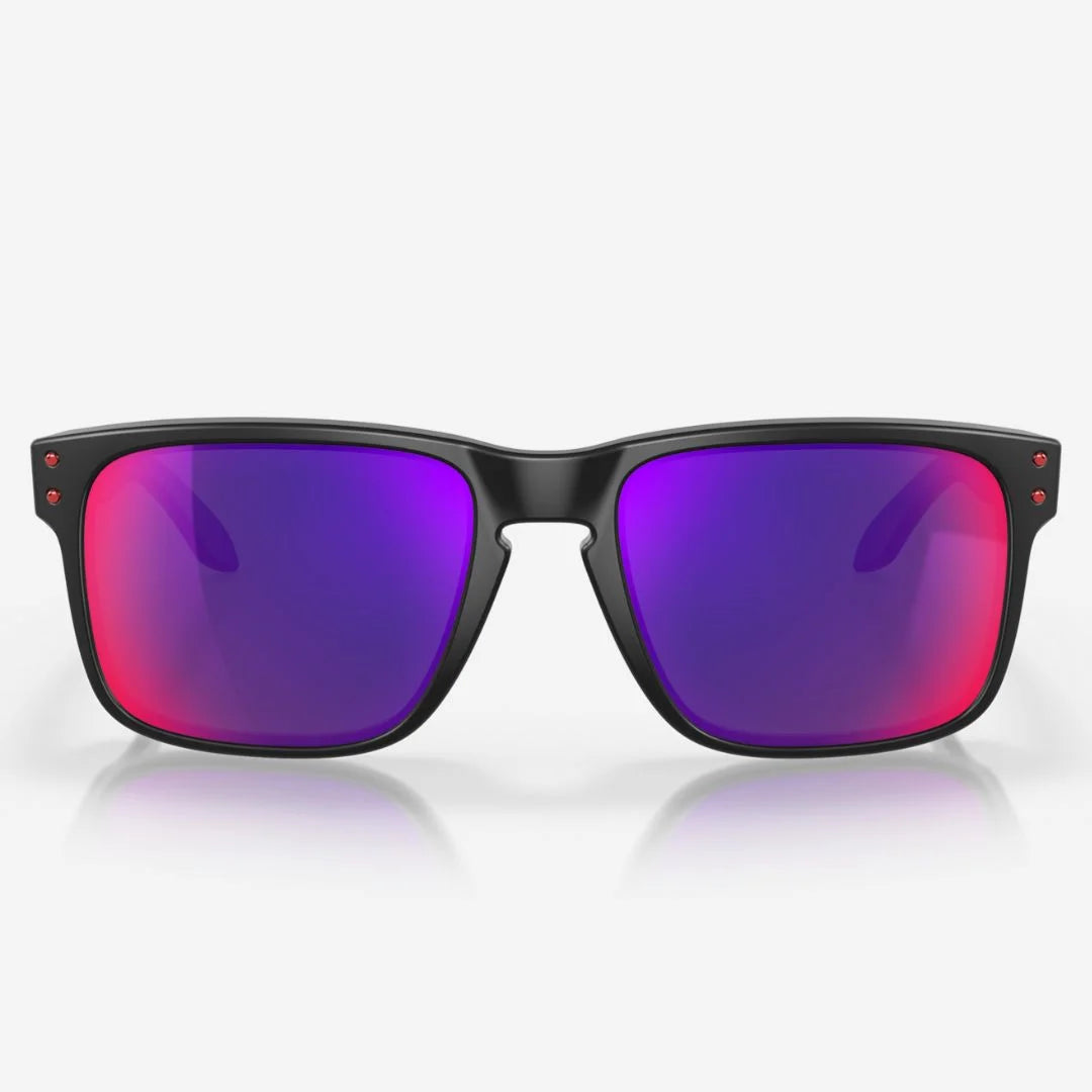 OAKLEY Holbrook™ Sunglasses - Red Iridium Lenses, Matte Black Frame on triQUIP Sports