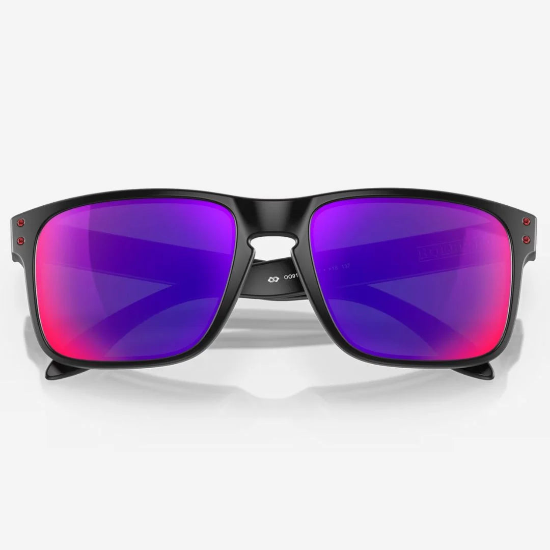 OAKLEY Holbrook™ Sunglasses - Red Iridium Lenses, Matte Black Frame on triQUIP Sports