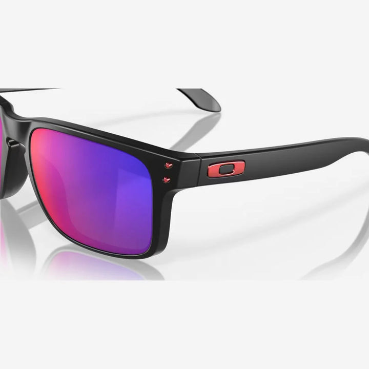 OAKLEY Holbrook™ Sunglasses - Red Iridium Lenses, Matte Black Frame on triQUIP Sports