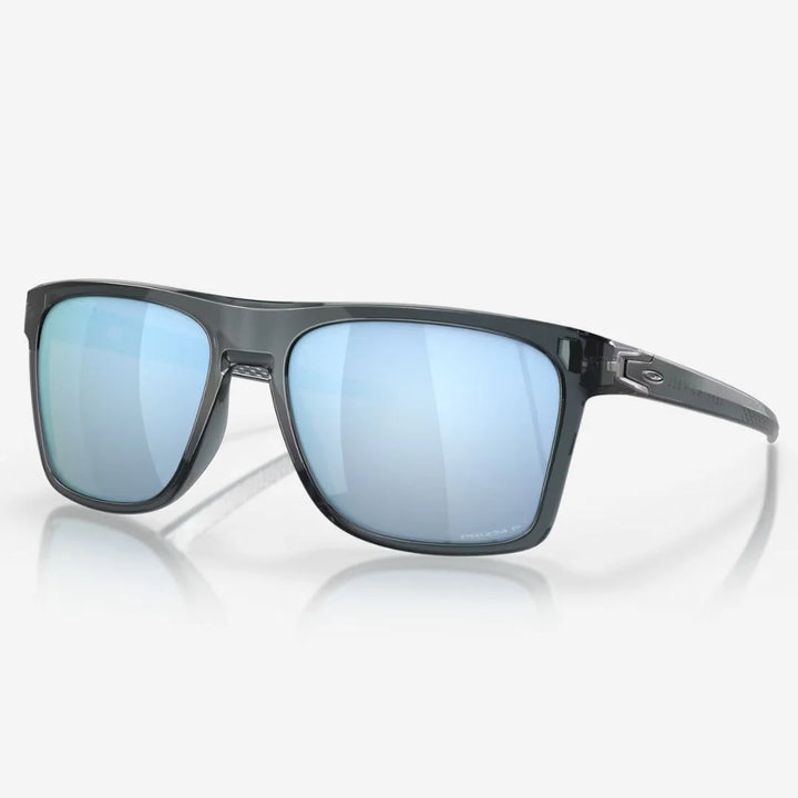 OAKLEY Leffingwell Sunglasses - Prizm Deep Water Polarized Lenses, Crystal Black Frame on triQUIP Sports