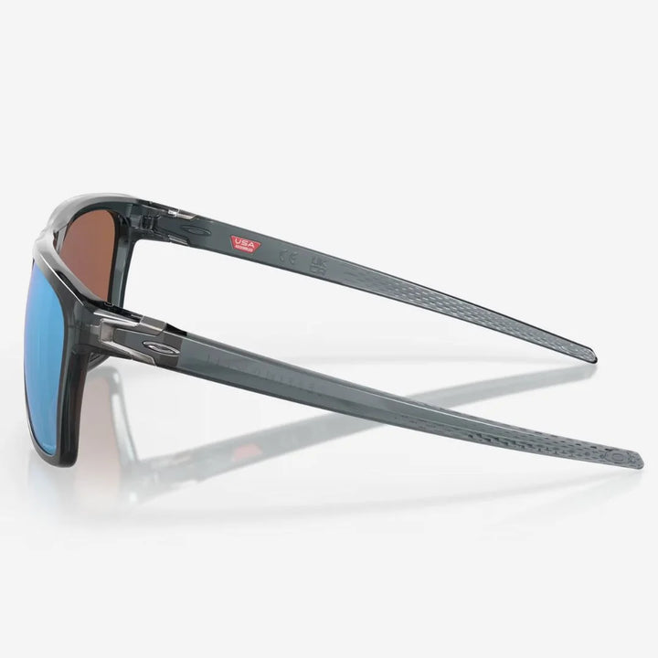 OAKLEY Leffingwell Sunglasses - Prizm Deep Water Polarized Lenses, Crystal Black Frame on triQUIP Sports