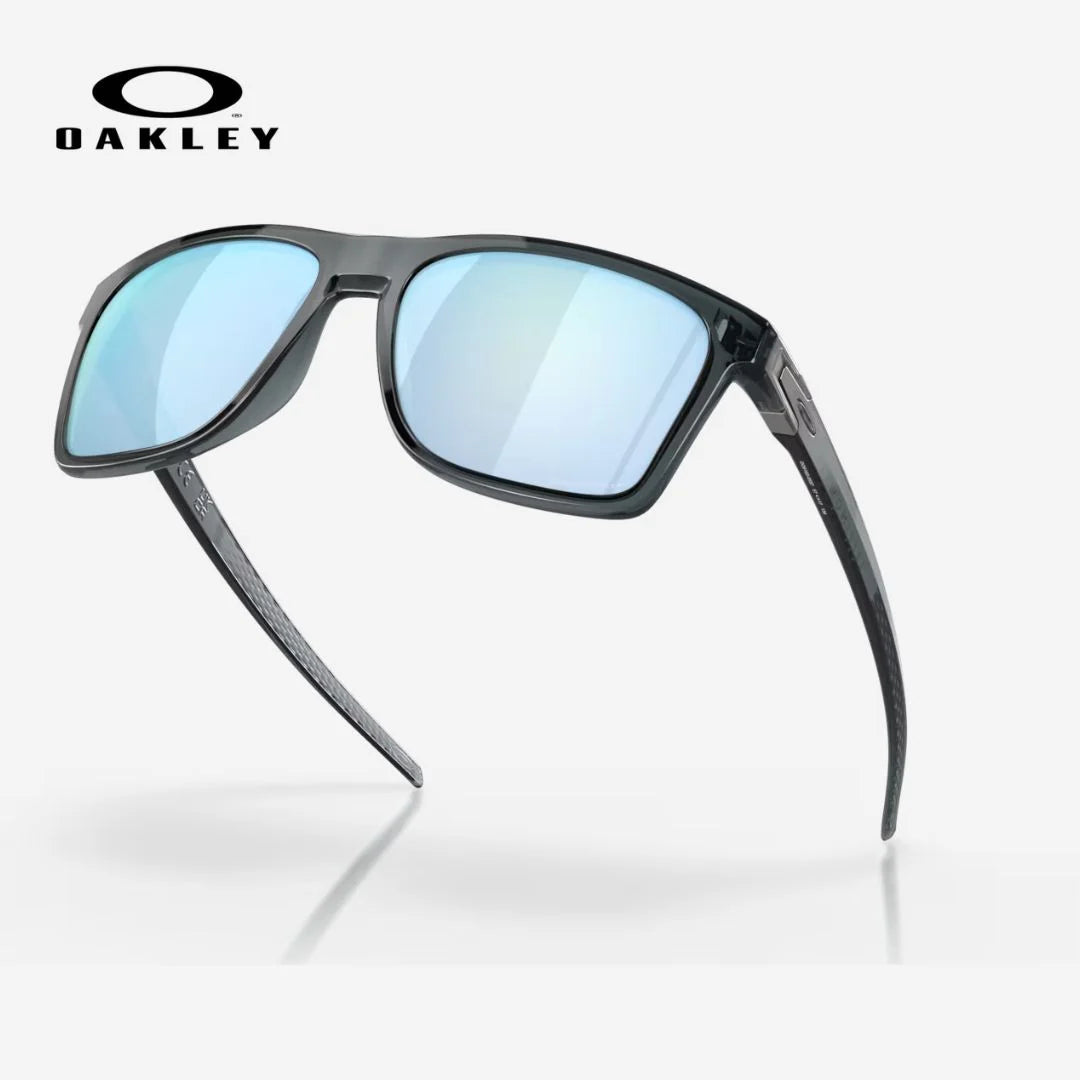 OAKLEY Leffingwell Sunglasses - Prizm Deep Water Polarized Lenses, Crystal Black Frame on triQUIP Sports