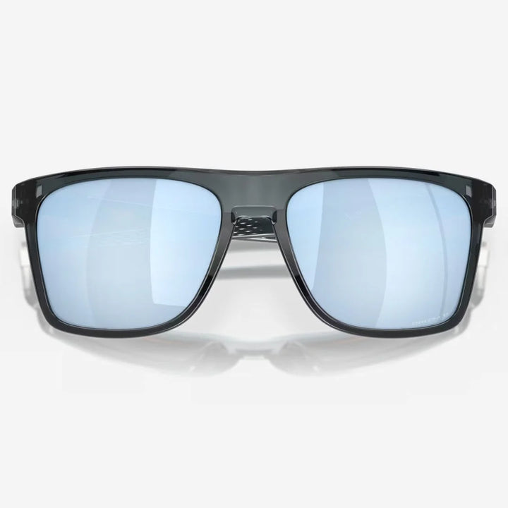 OAKLEY Leffingwell Sunglasses - Prizm Deep Water Polarized Lenses, Crystal Black Frame on triQUIP Sports