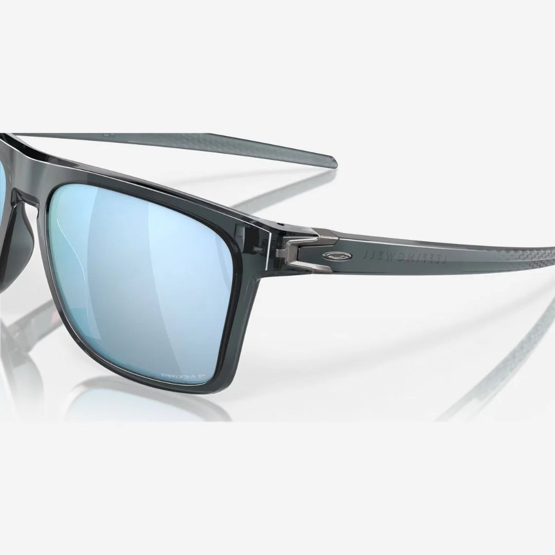 OAKLEY Leffingwell Sunglasses - Prizm Deep Water Polarized Lenses, Crystal Black Frame on triQUIP Sports