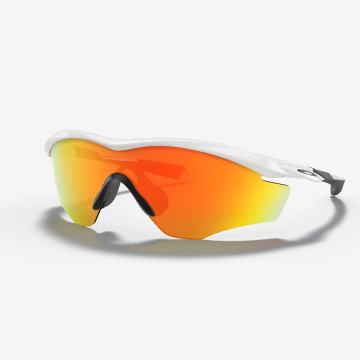 OAKLEY M2 Frame XL Sunglasses - Fire Iridium Lenses,  Polished White Frame on triQUIP Sports