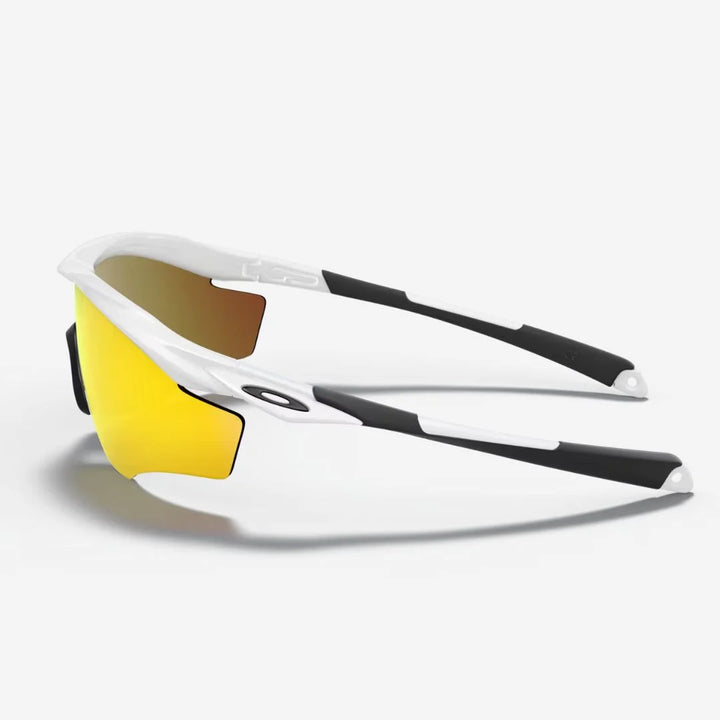 OAKLEY M2 Frame XL Sunglasses - Fire Iridium Lenses,  Polished White Frame on triQUIP Sports