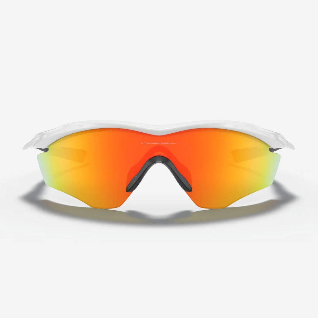 OAKLEY M2 Frame XL Sunglasses - Fire Iridium Lenses,  Polished White Frame on triQUIP Sports
