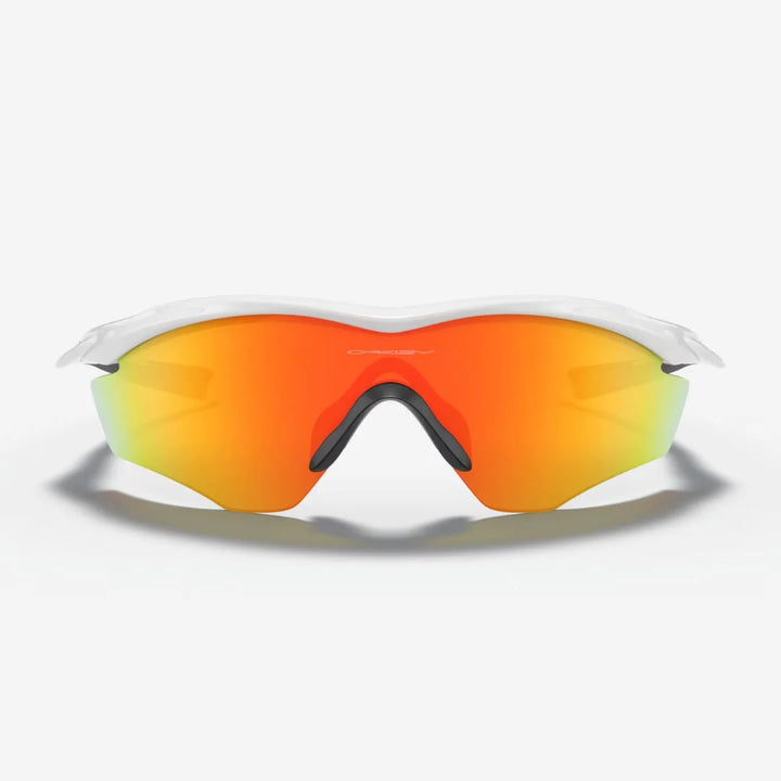 OAKLEY M2 Frame XL Sunglasses - Fire Iridium Lenses,  Polished White Frame on triQUIP Sports