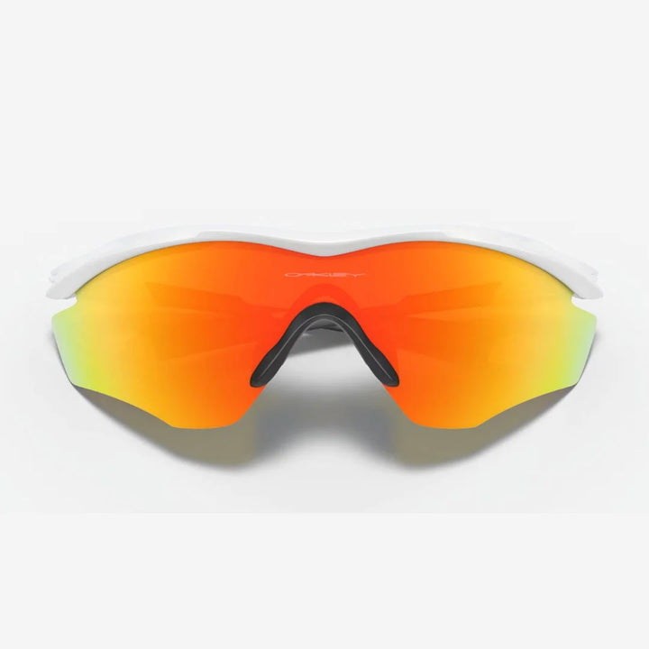 OAKLEY M2 Frame XL Sunglasses - Fire Iridium Lenses,  Polished White Frame on triQUIP Sports