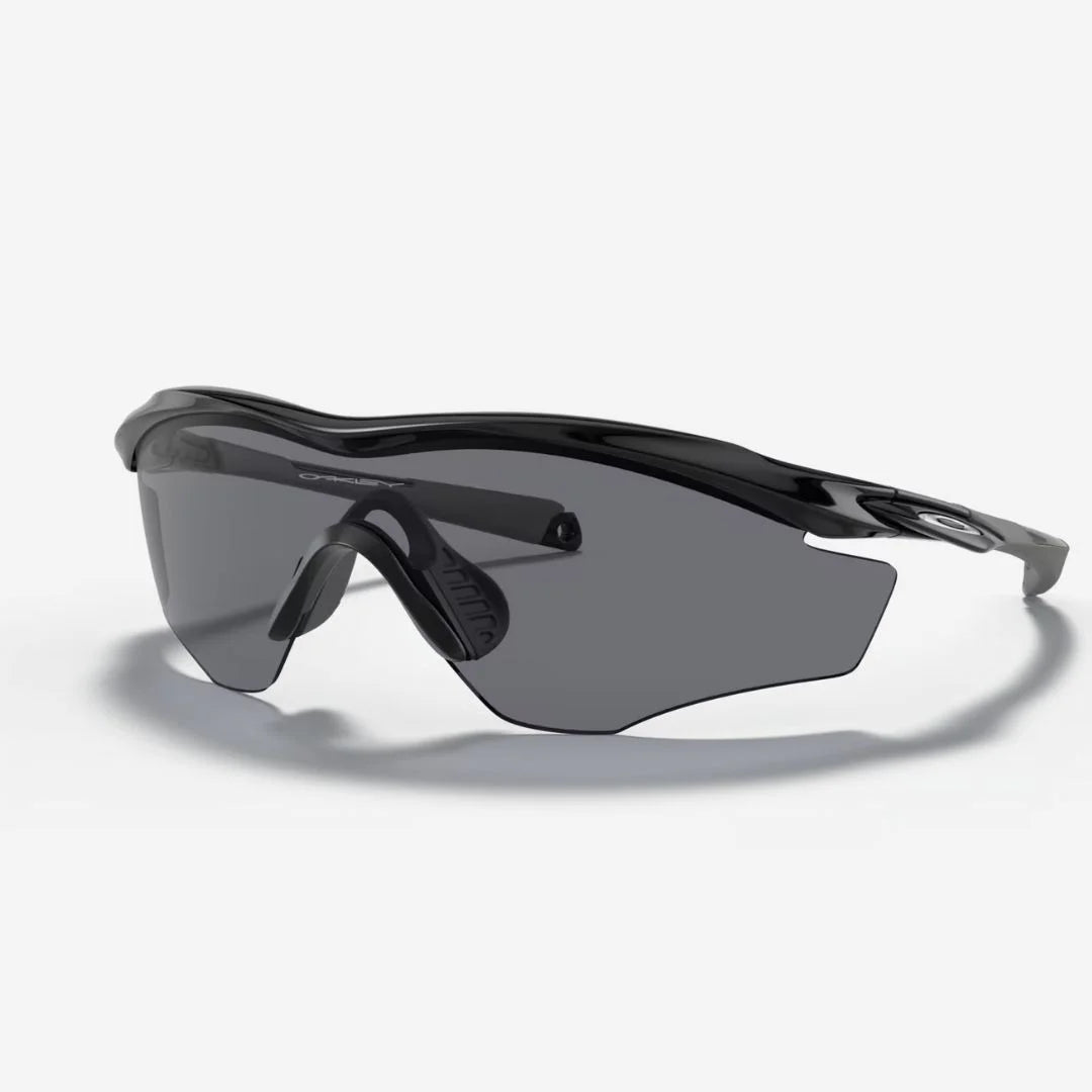 OAKLEY M2 Frame XL Sunglasses - Grey Lenses,  Polished Black Frame on triQUIP Sports