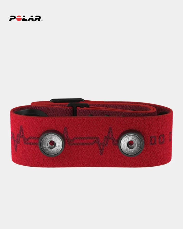POLAR Pro Soft Textile Heart Rate Sensor Strap - Text Red on triQUIP Sports