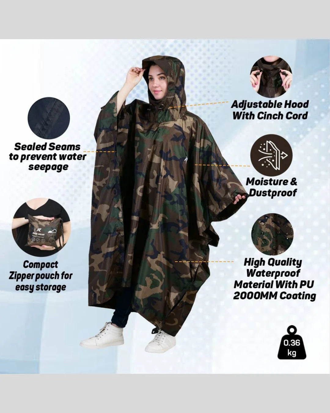 ROCKSPORT Classic Rain Poncho Rainwear on triQUIP Sports