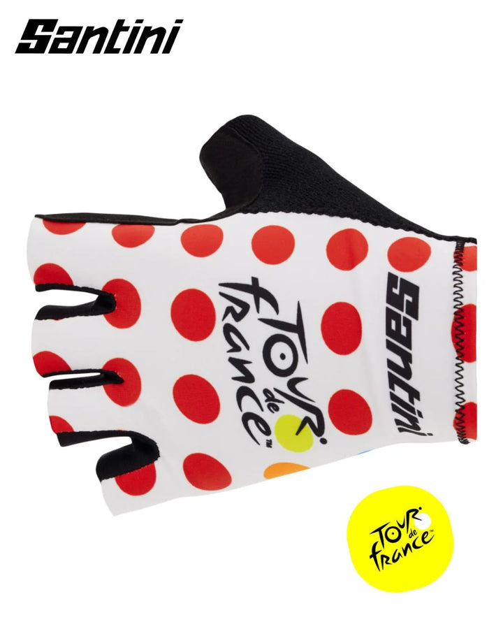 SANTINI Tour De France King Of Mountains Leader Cycling Gloves on triQUIP Sports
