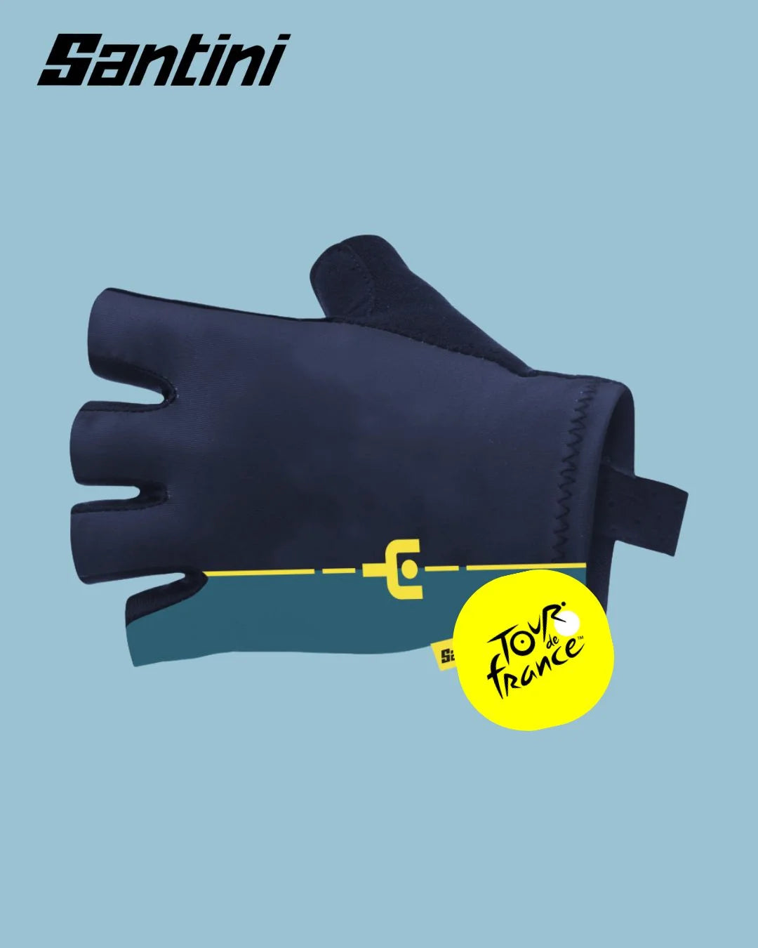 SANTINI Tour De France Le Maillot Jaune Cycling Gloves  on triQUIP Sports