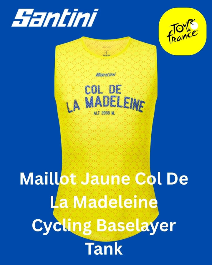 SANTINI Maillot Jaune Col de la Madeleine Baselayer Tank on triQUIP Sports