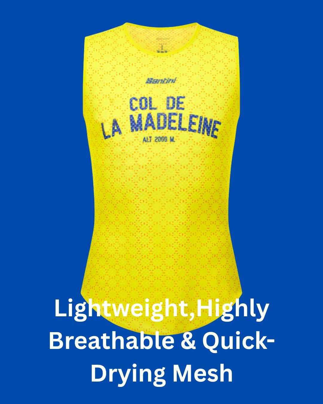 SANTINI Maillot Jaune Col de la Madeleine Baselayer Tank on triQUIP Sports