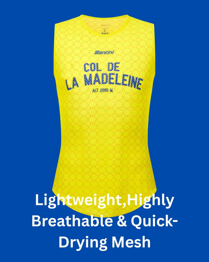 SANTINI Maillot Jaune Col de la Madeleine Baselayer Tank on triQUIP Sports