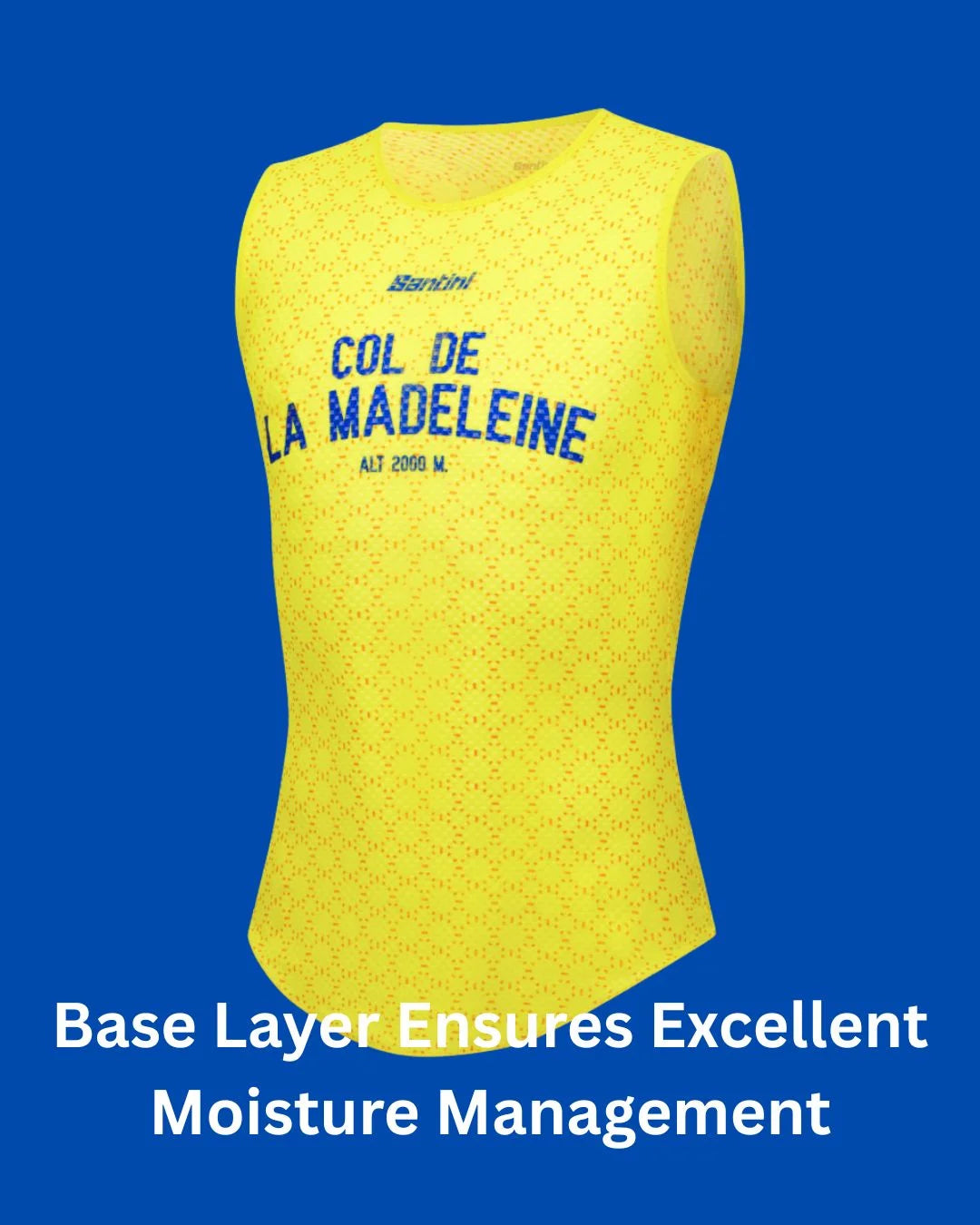 SANTINI Maillot Jaune Col de la Madeleine Baselayer Tank on triQUIP Sports