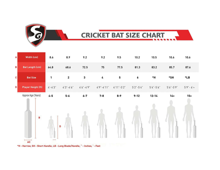 SG Bat  Size Chart on triQUIP Sports