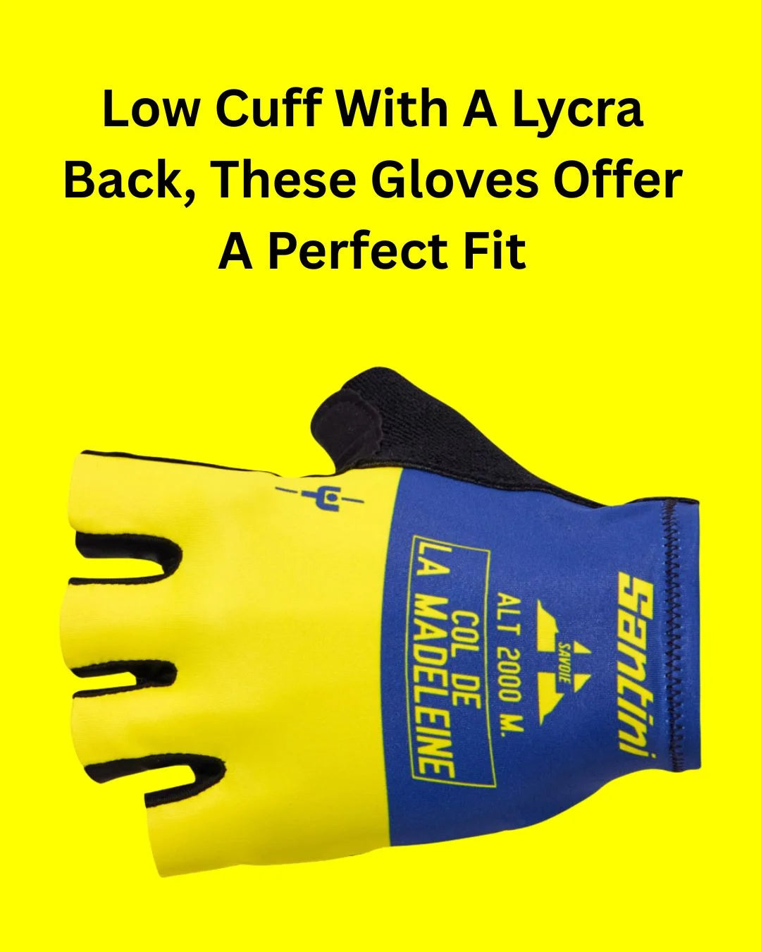 SANTINI Maillot Jaune Col de la Madeleine Cycling Gloves on triQUIP Sports