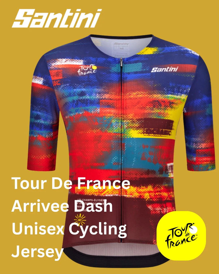 SANTINI Tour de France Arrivée Dash Unisex Cycling Jersey on triQUIP Sports