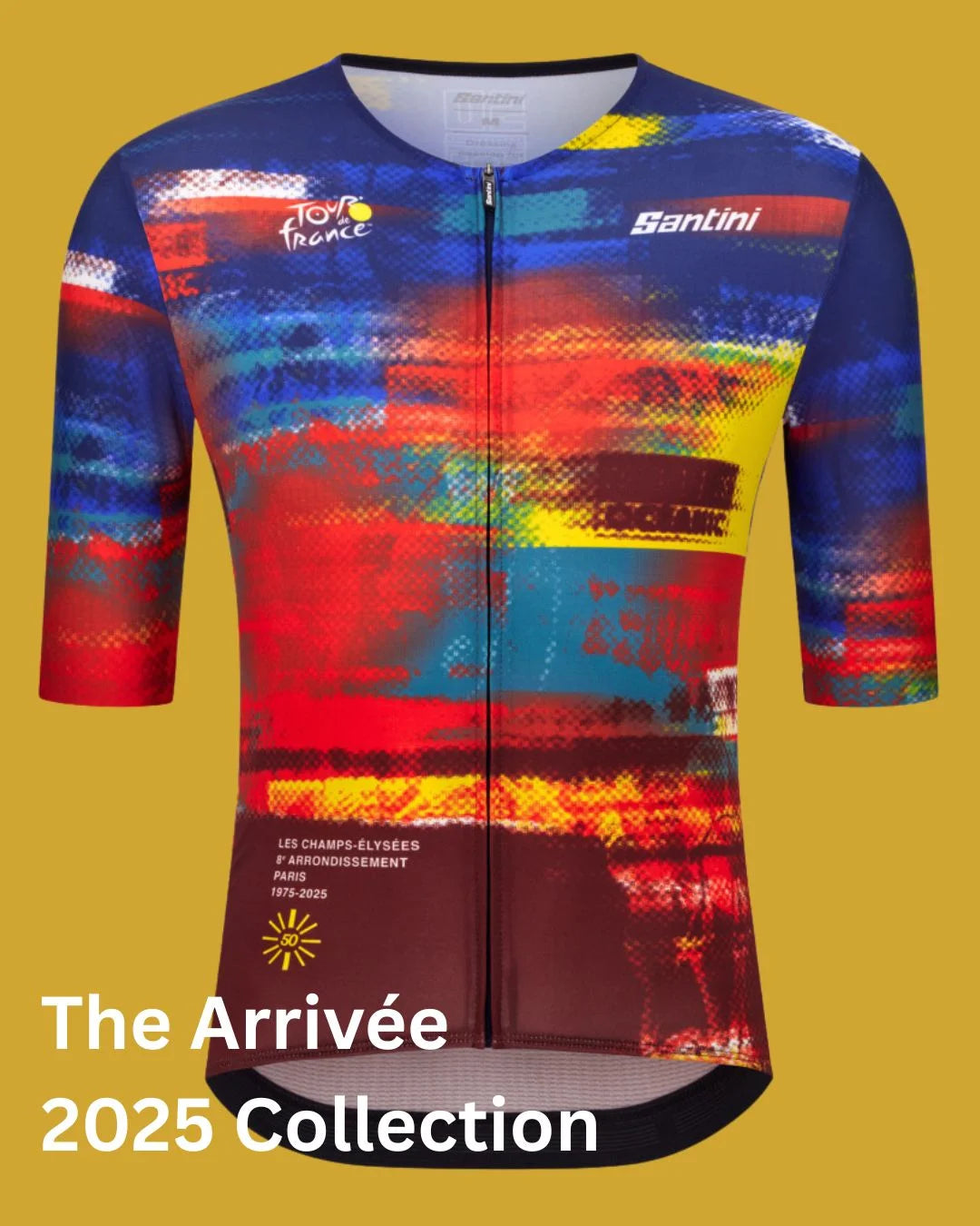 SANTINI Tour de France Arrivée Dash Unisex Cycling Jersey on triQUIP Sports