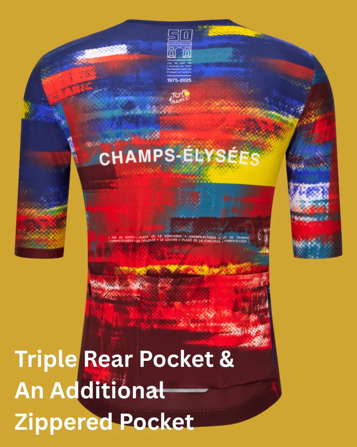 SANTINI Tour de France Arrivée Dash Unisex Cycling Jersey on triQUIP Sports