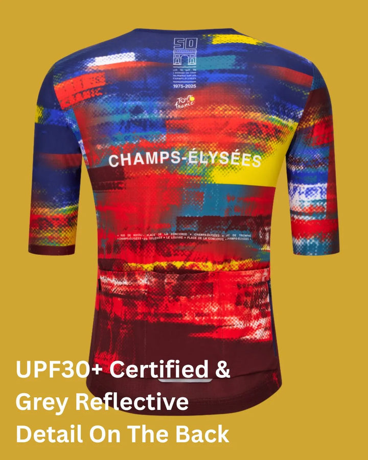 SANTINI Tour de France Arrivée Dash Unisex Cycling Jersey on triQUIP Sports