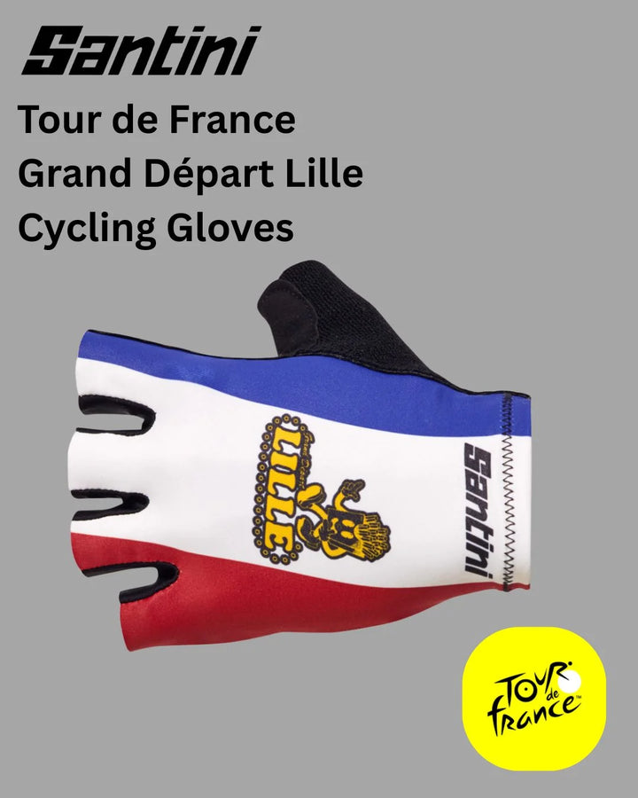SANTINI Tour de France Grand Départ Lille Cycling Gloves on triQUIP Sports