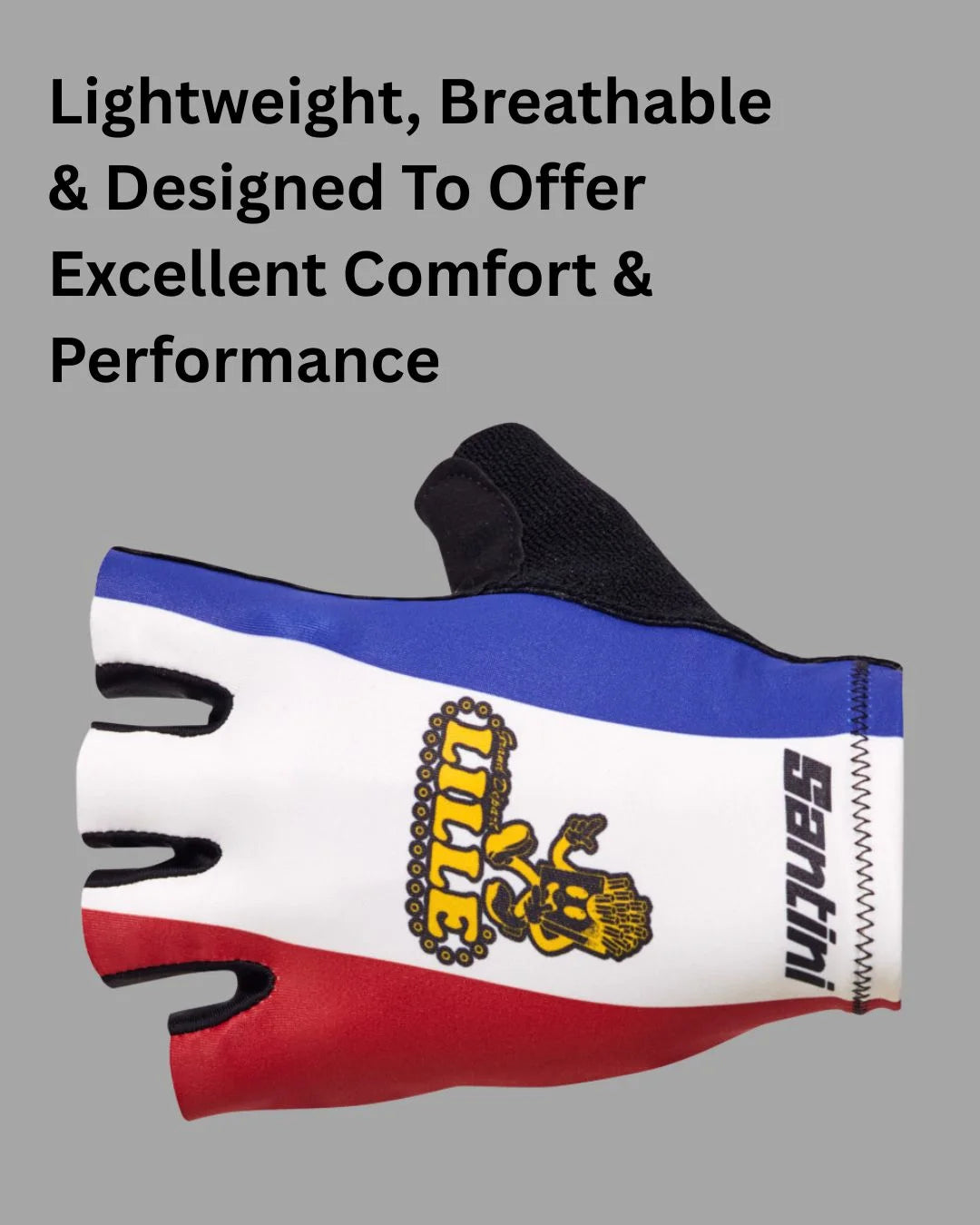 SANTINI Tour de France Grand Départ Lille Cycling Gloves on triQUIP Sports