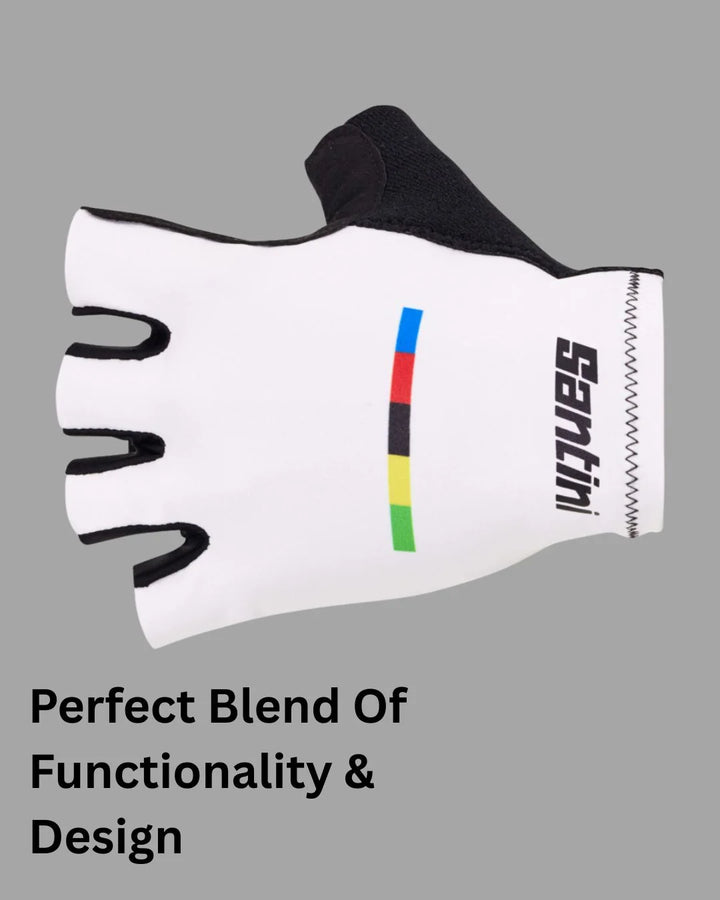 SANTINI UCI Official World Champion Cycling Gloves on triQUIP Sports