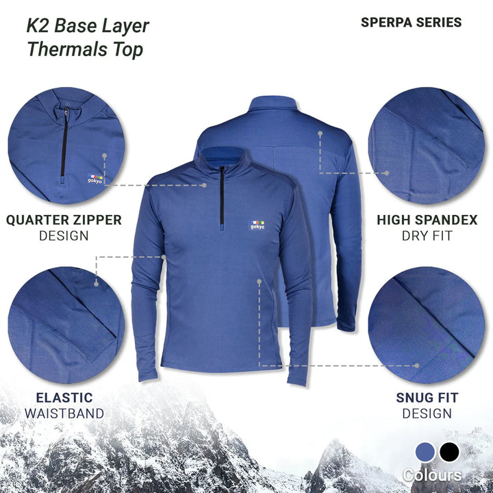 Gokyo K2 Men Base Layer Thermal Bottom Sherpa Series on triQUIP Sports