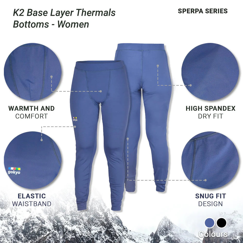 Gokyo K2 Base Layer Women Thermal Bottom n triQUIP Sports