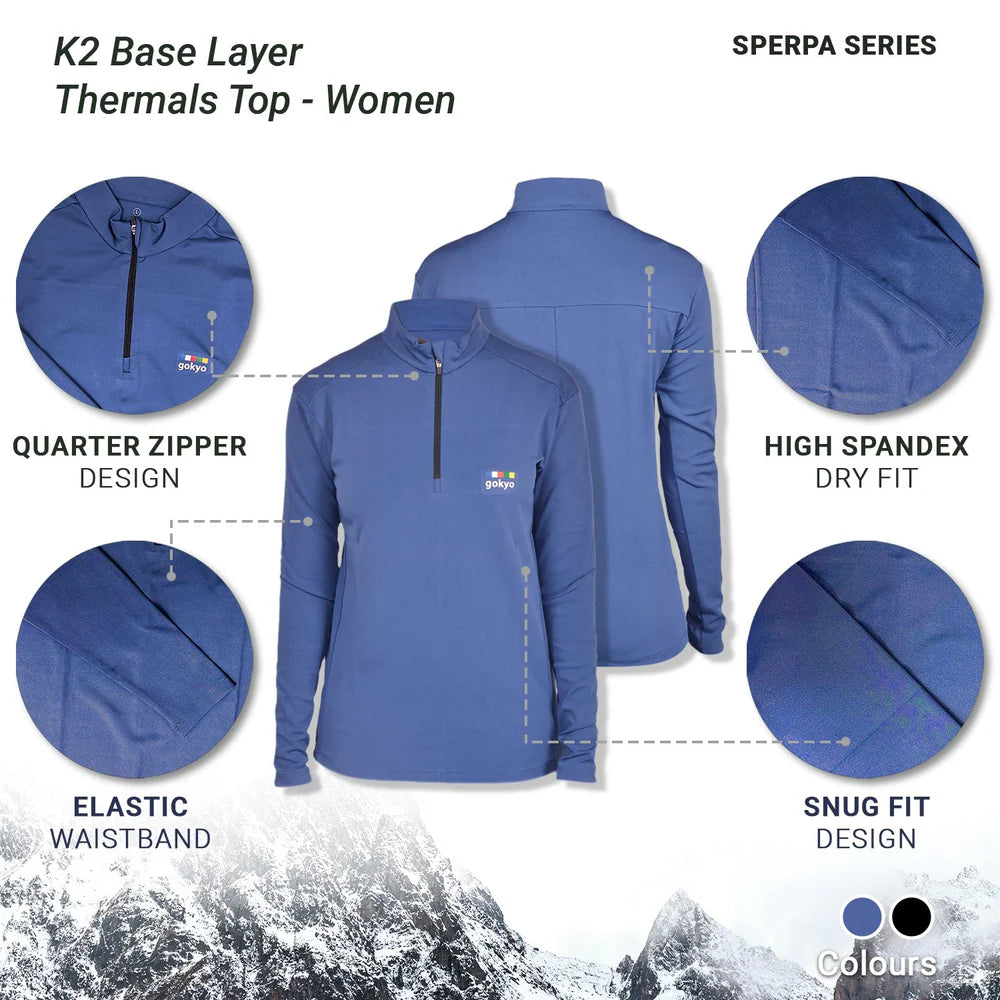 Gokyo K2 Base Layer Women Thermal Top on triQUIP Sports