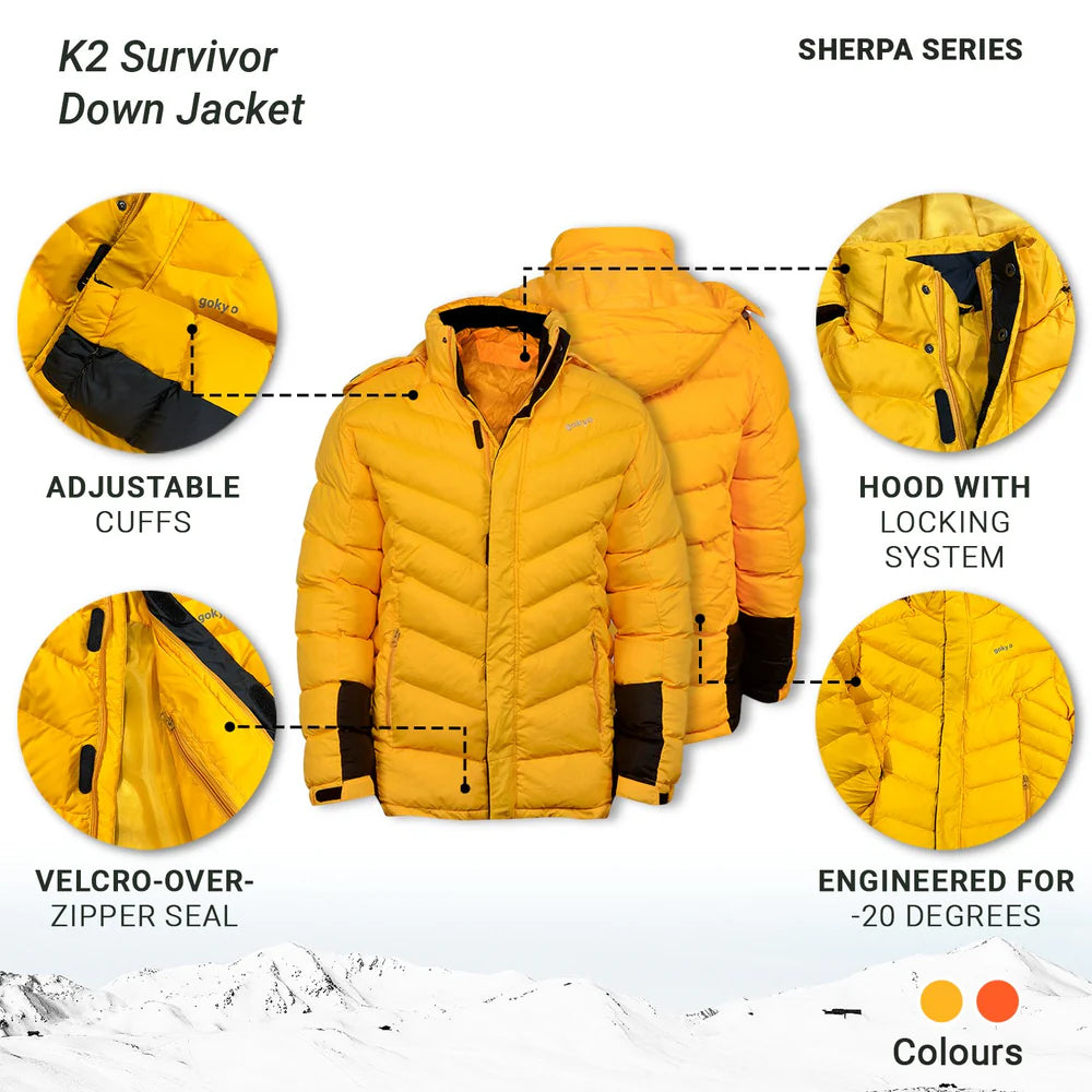 Gokyo K2 Survivor Down Jacket - Sherpa Series on triQUIP Sports