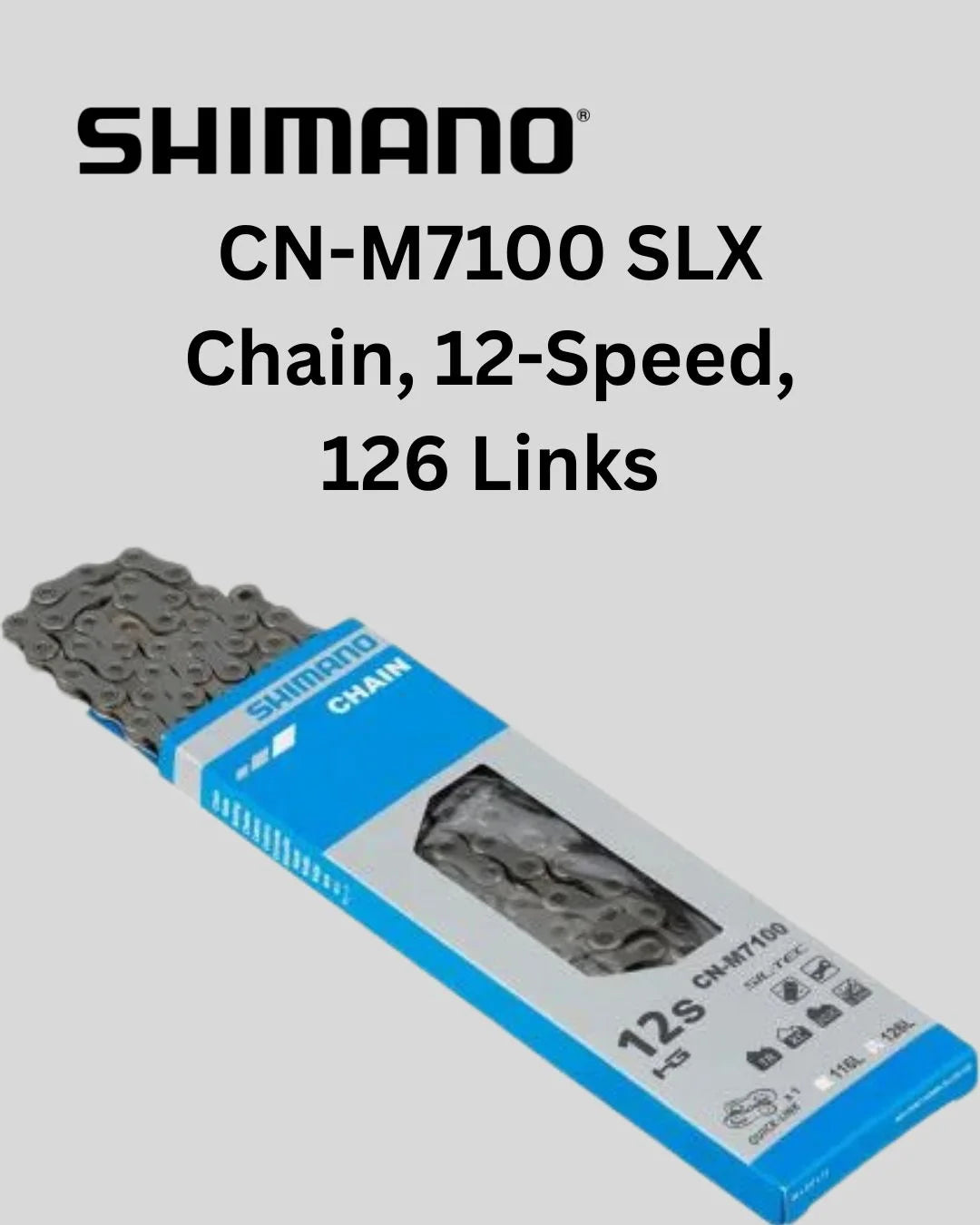 Shimano SLX CN-M7100 12-Speed Chain – 124 Links, For MTB & Downhill Bikes – Hyperglide+ Compatible