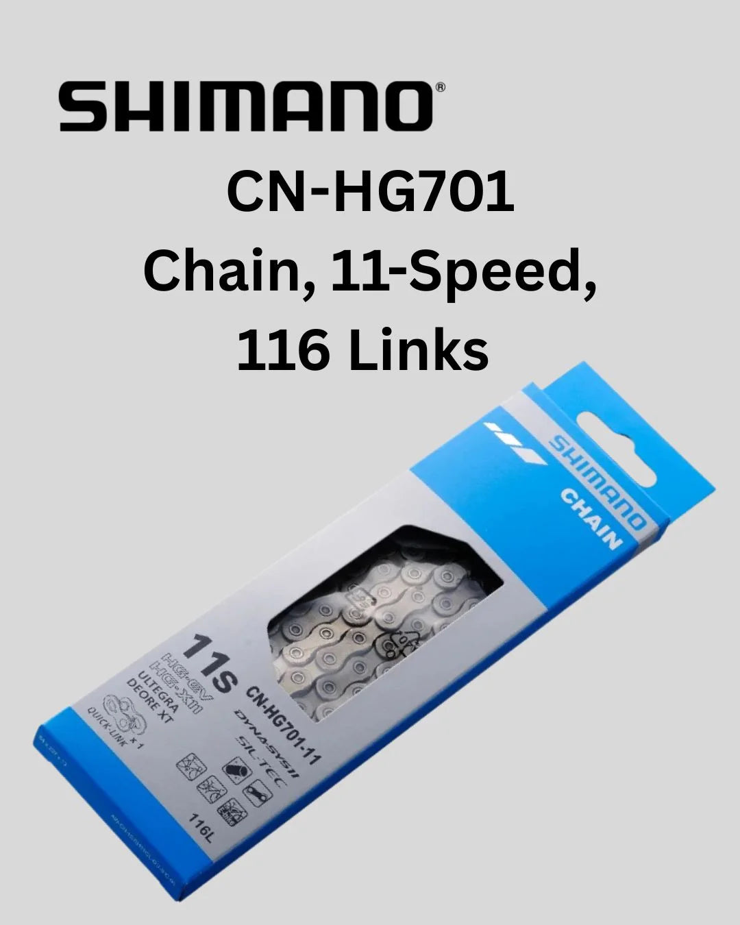Shimano CN-HG701 11-Speed Chain With Quick Link – Compatible With Ultegra & XT Drivetrains, SIL-TEC Coated