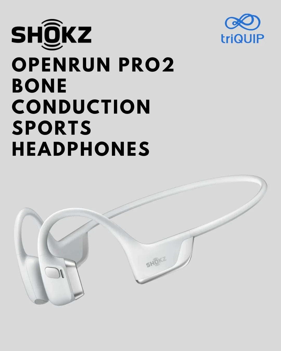 SHOKZ OpenRun Pro2 Bone Conduction Sports Headphones on triQUIP Sports