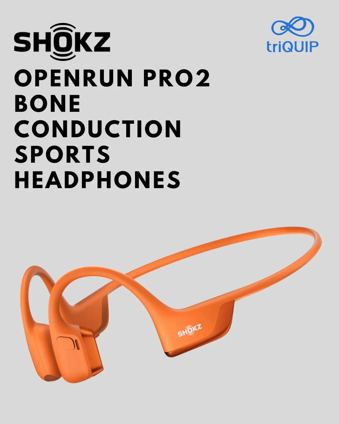 SHOKZ OpenRun Pro2 Bone Conduction Sports Headphones on triQUIP Sports
