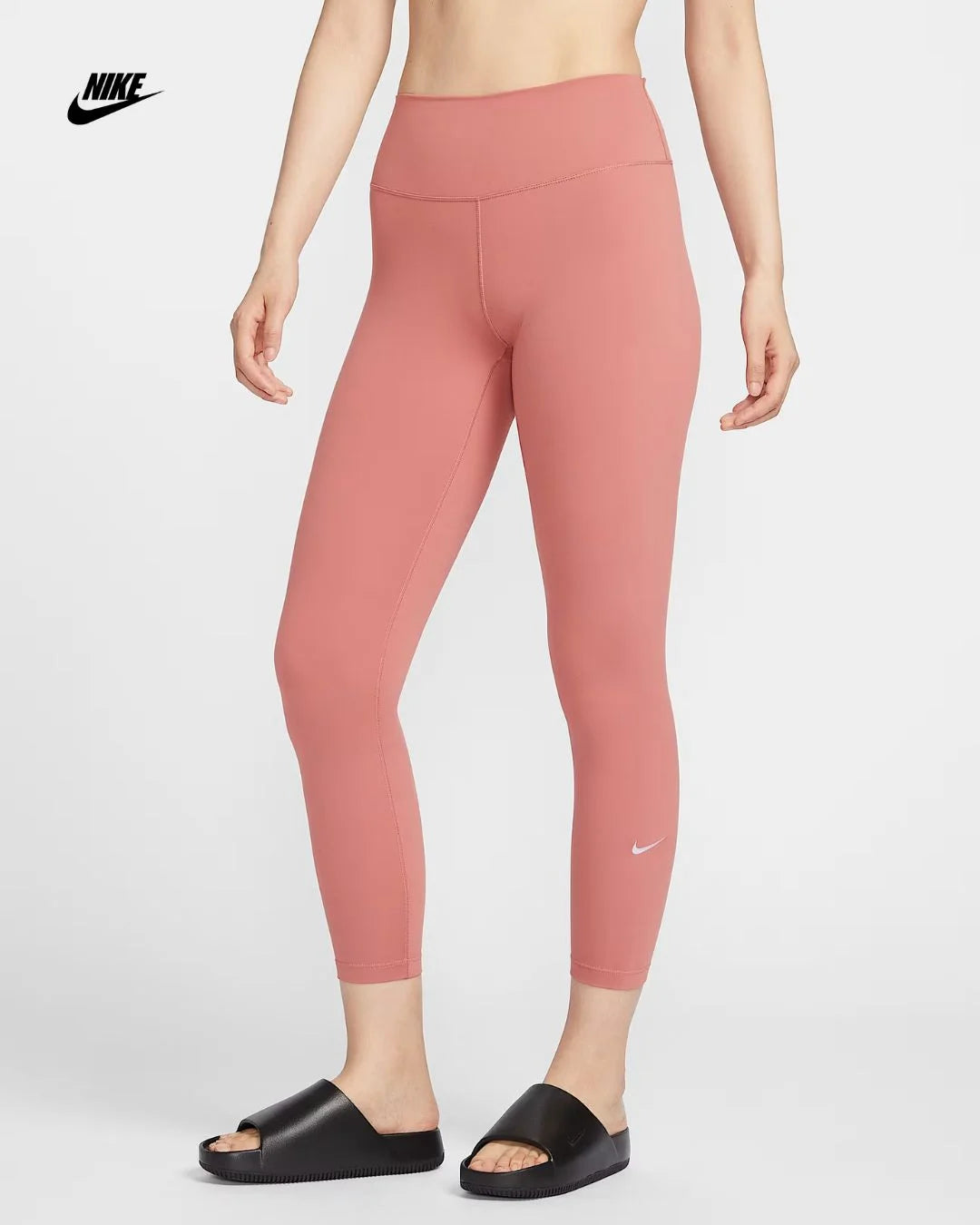 NIKE One Women's High-Waisted 7/8 Leggings- Canyon Pink/Black