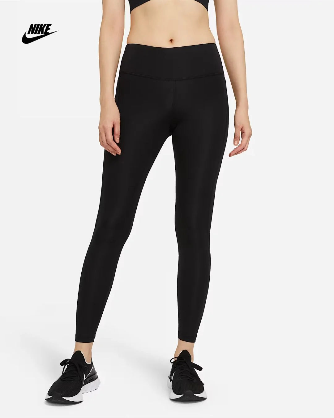 NIKE Epic Fast Women's Mid-Rise Running Leggings- Black S Black